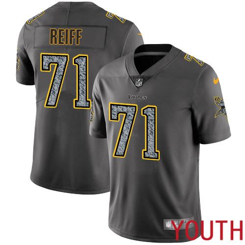 Minnesota Vikings #71 Limited Riley Reiff Gray Static Nike NFL Youth Jersey Vapor Untouchable